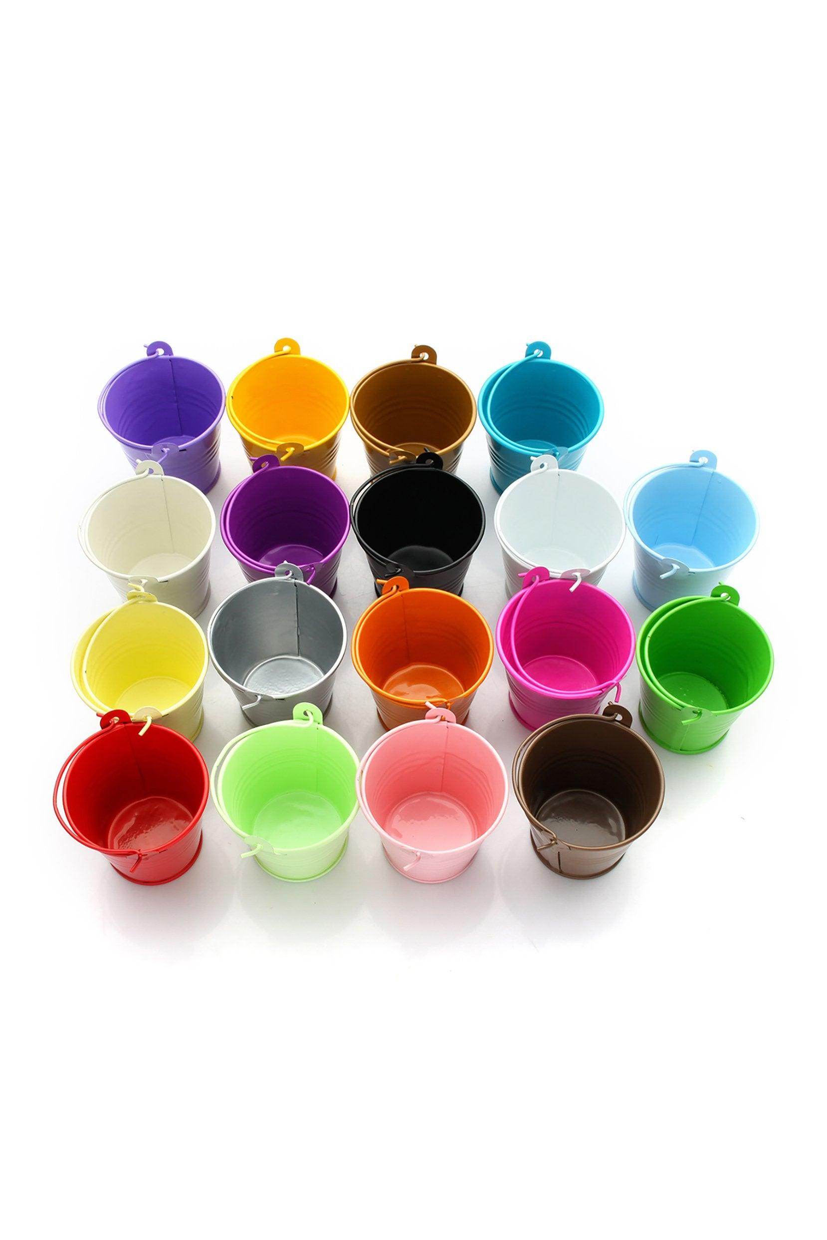 Miniature Favor Pails CGF0230 - Set of 12 Small Decorative Buckets for Party Favors, Wedding Decorations & Baby Showers - Perfect for Candy, Treats and Gift Packaging