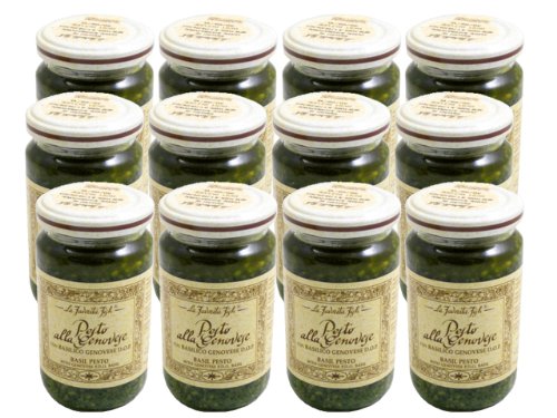 La Favorita Basil Pesto (Pesto alla Genovese) - Case of 12 (6.35 Oz Jars) - Authentic Italian Sauce for Pasta, Pizza & Sandwiches