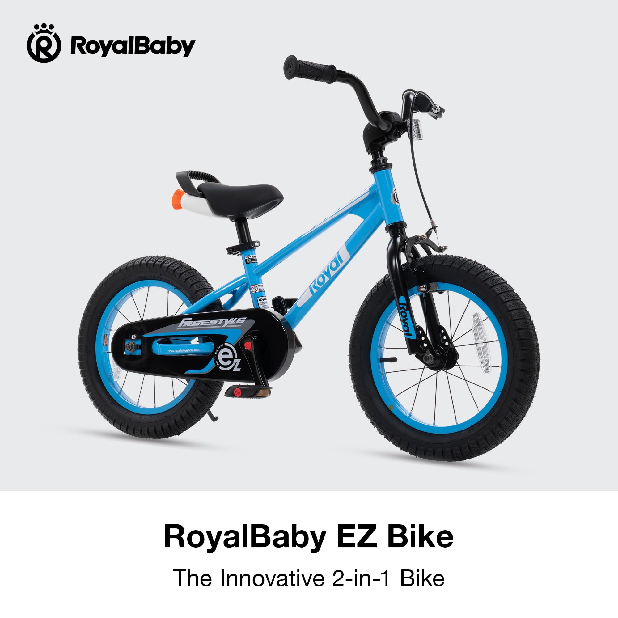 RoyalBaby Kids Bike - 12-18 Inch Freestyle Training Bicycle for Toddlers to Big Kids | Easy Balance to Pedal Learning | Perfect for Backyard Riding, Park Adventures & Neighborhood Fun