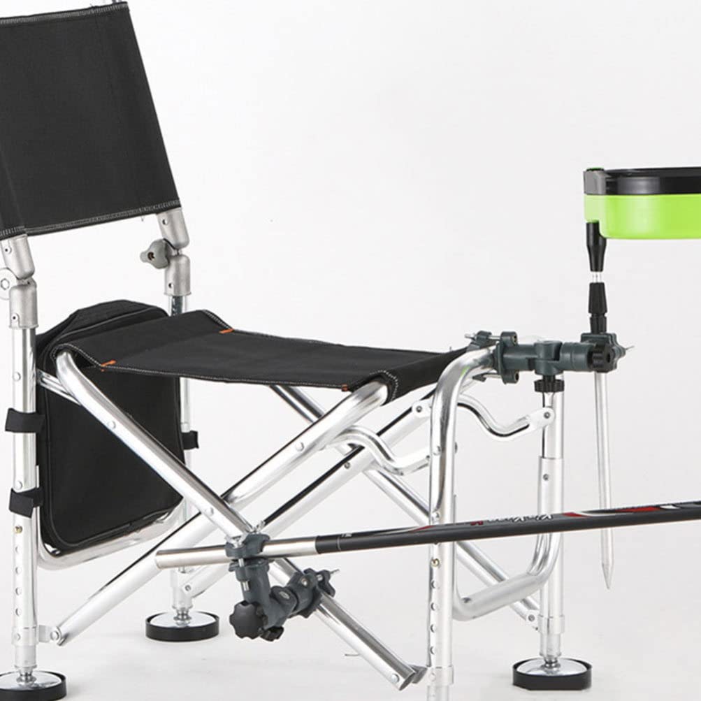 UPKOCH Portable Fishing Umbrella Mount Holder - Adjustable Metal Bracket for Fishing Chairs, Beach Umbrellas & Patio Parasols with Bait Tray & Rod Holder - Perfect for Outdoor Fishing, Camping & Beach Trips