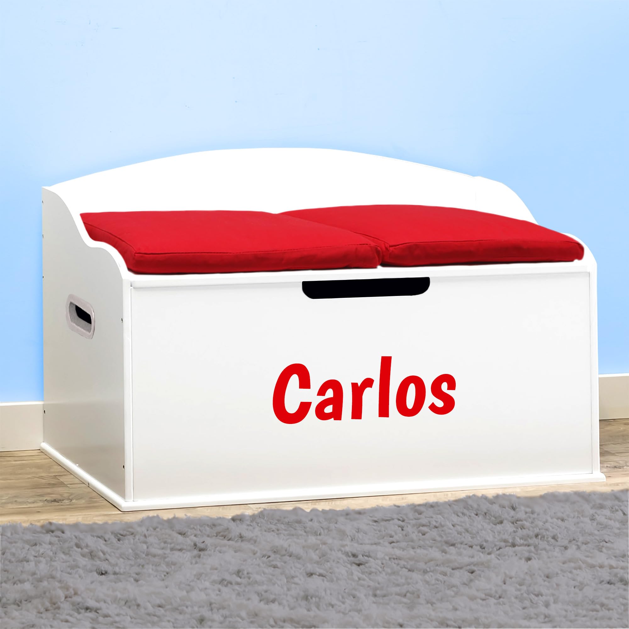 DIBSIES Personalized Creative Wonders Toy Box - Signature Series for Boys in White | Perfect for Kids' Room Organization & Storage