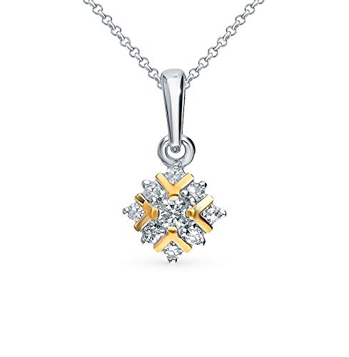 14K White Gold Plated Diamond Pendant Necklace - 0.15 tcw Two-Tone Gold Jewelry for Women, Elegant Gift for Her | Perfect for Anniversaries, Birthdays & Special Occasions
