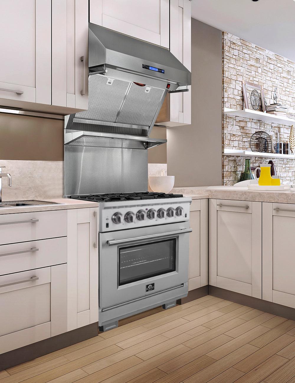 Forno Capriasca 30-inch 4.53 cu. ft. Professional Freestanding Dual Fuel Range - Natural Gas & Propane - Stainless Steel (Model FFSGS6187 30) | Perfect for Home Chefs & Commercial Kitchens