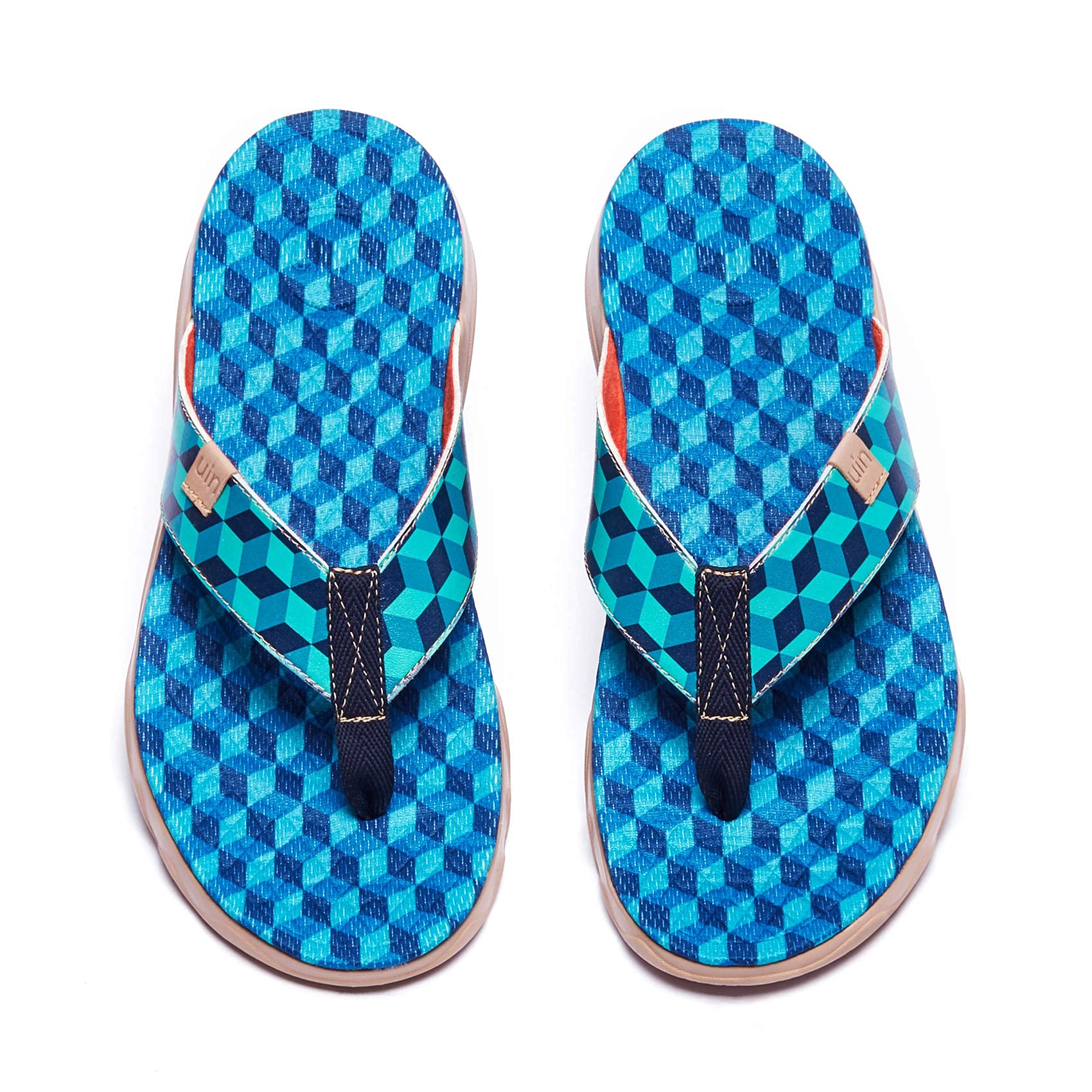 UIN Men's Flip Flops - Comfortable Beach Sandals with Artistic Paint Design for Summer Travel & Casual Wear | Perfect for Poolside, Vacation, and Outdoor Activities