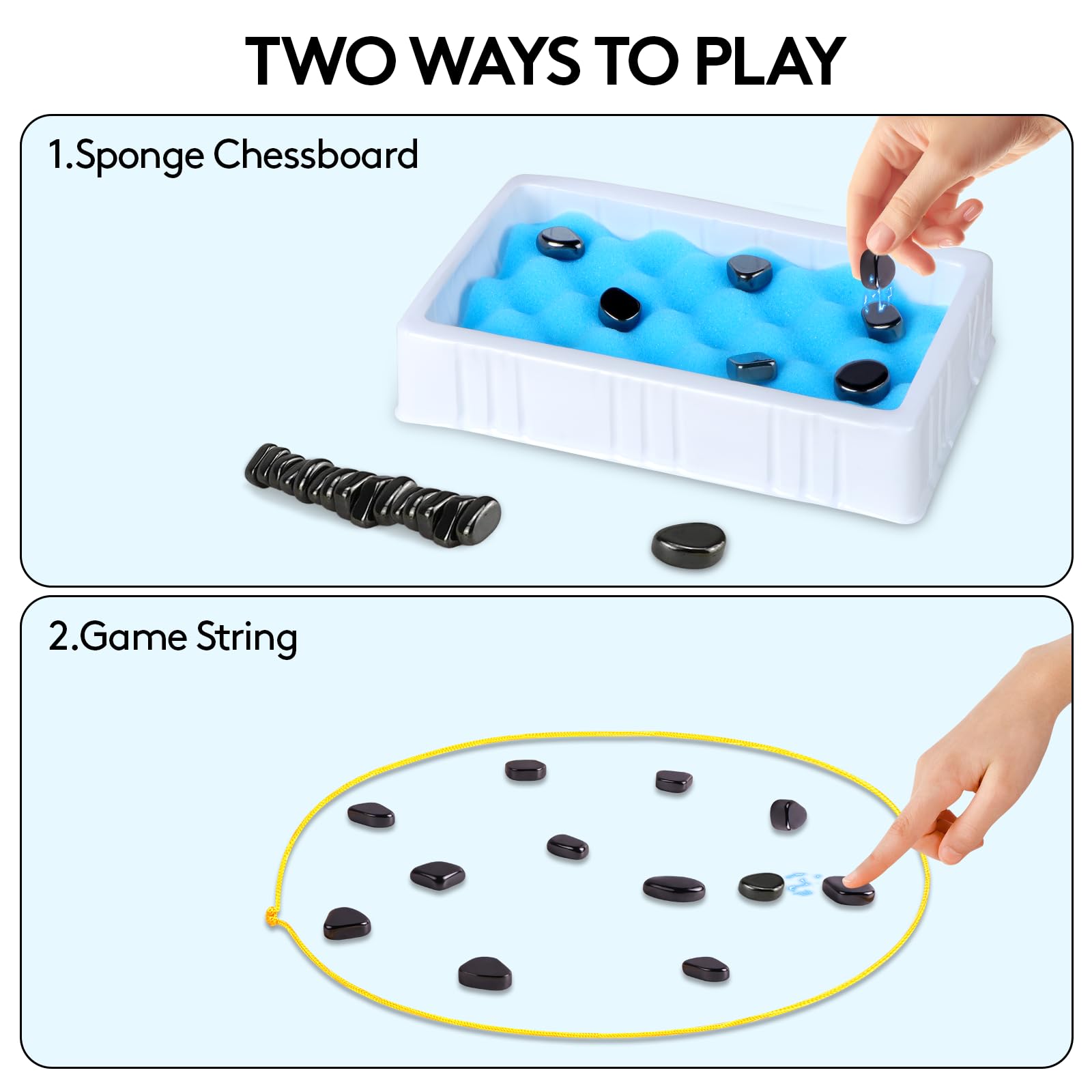 Magnetic Chess Game Set with Stones - Portable Travel & Family Strategy Board Game for Kids & Adults - Perfect for Parties, Gifts (Valentine's Day, Easter) - Educational Puzzle for Home, Office & Outdoor Play