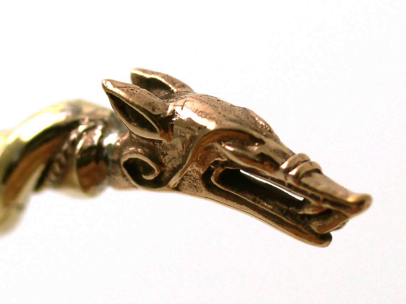 Viking Mjolnir Wolf Head Twisted Cable Bangle Cuff Bracelet - Norse Pagan Jewelry for Men & Women - Perfect for Viking LARP, Cosplay, and Historical Reenactments