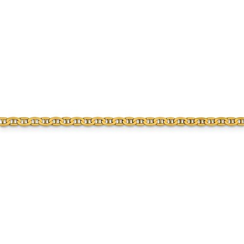 14K Yellow Gold 2.4mm Flat Anchor Chain Bracelet for Women - Dainty Minimalist Jewelry Gift for Her - Perfect for Everyday Wear, Special Occasions & Layering