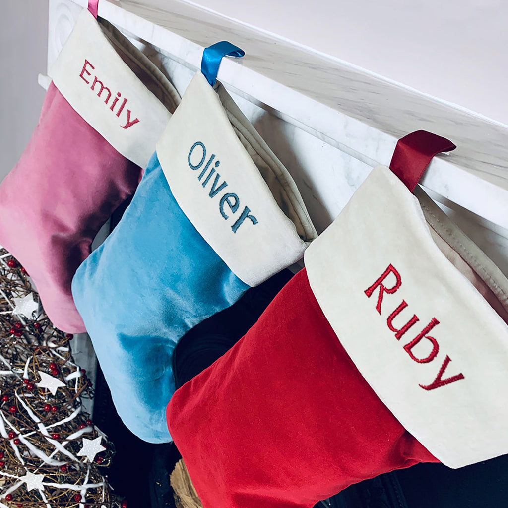 Personalized Christmas Stocking for Kids - Custom Name Pink Holiday Stocking - Perfect for Xmas Gifts, Fireplace Decor & Holiday Home Decoration