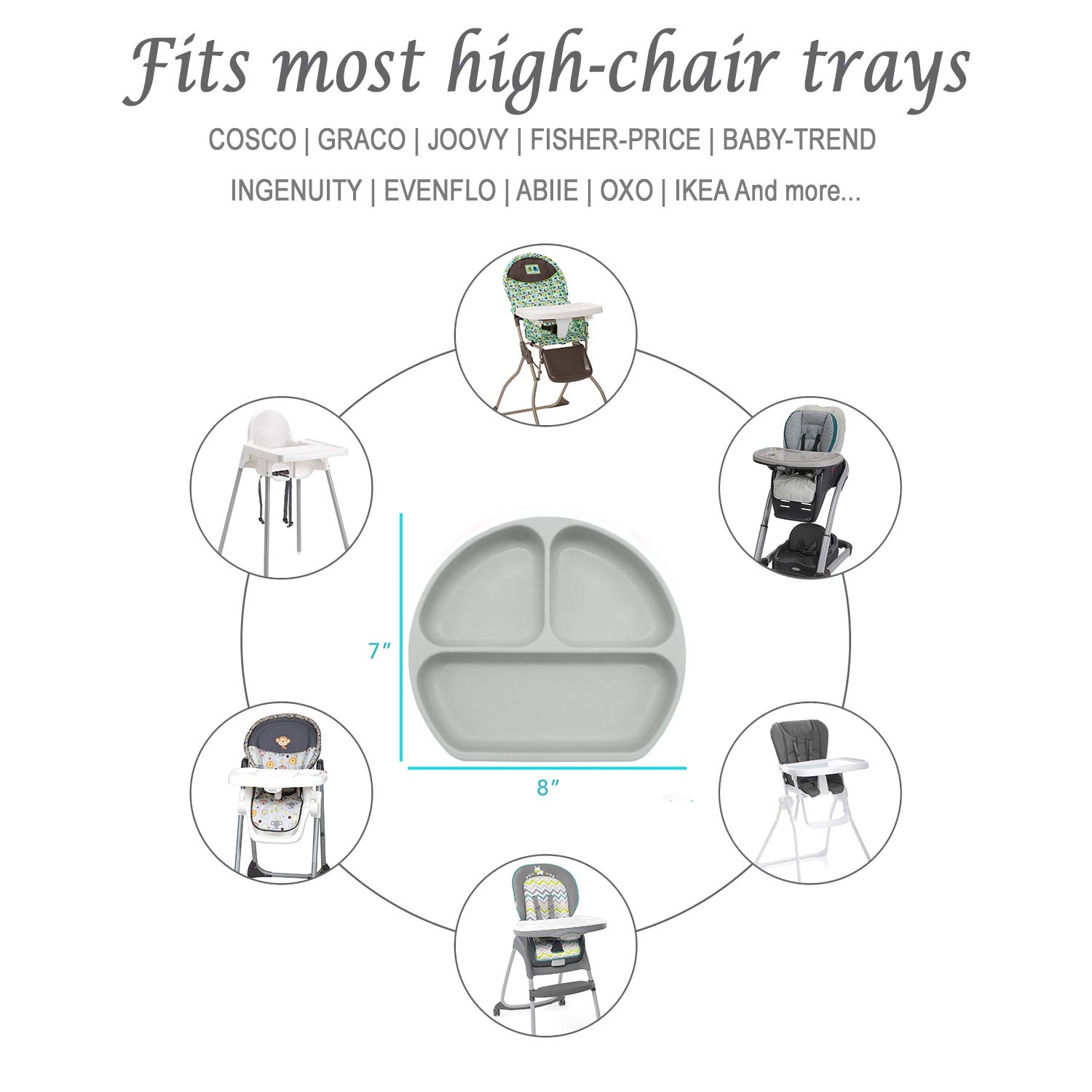 BPA-Free Silicone Suction Plates for Babies - Non-Slip High Chair & Table Use