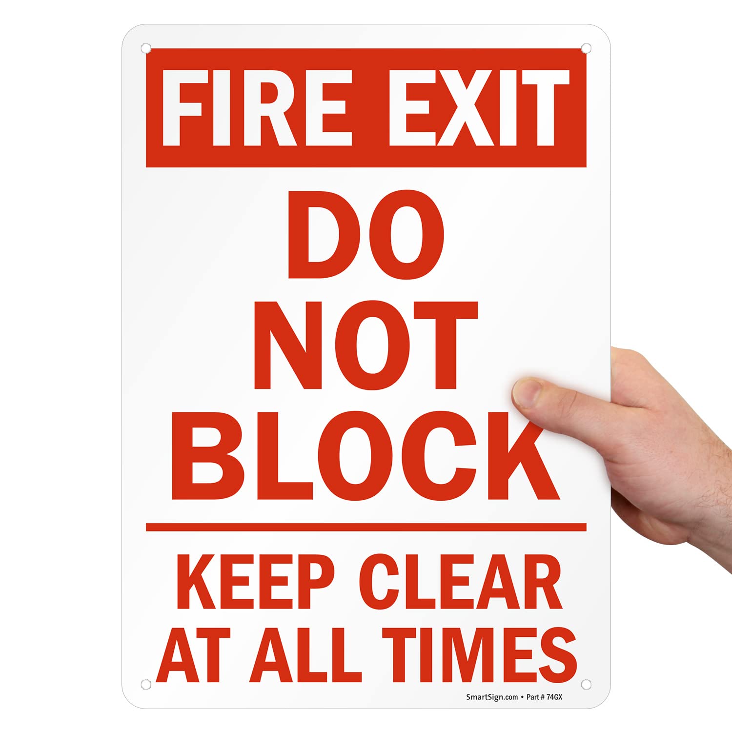 Fire Exit Sign - 10x14 Inch Plastic for Safety & Compliance