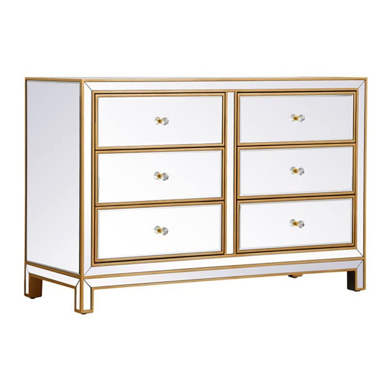 Elegant Gold Dresser with 6 Drawers - 48