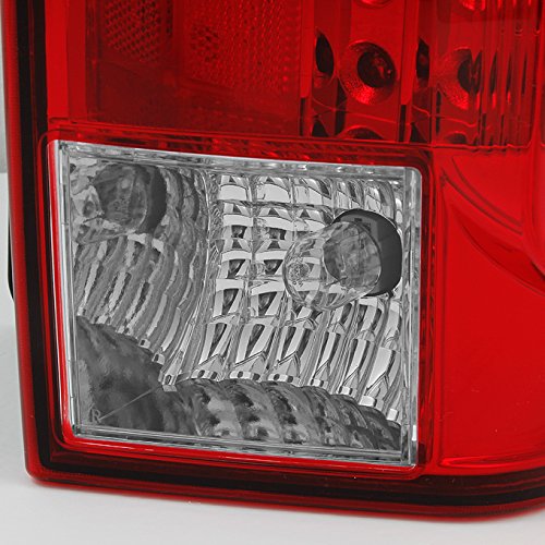 AKKON Red Clear LED Tail Lights Brake Lamps Replacement for Cadillac Escalade - Left & Right Pair Set | Perfect for Night Driving & Enhanced Safety