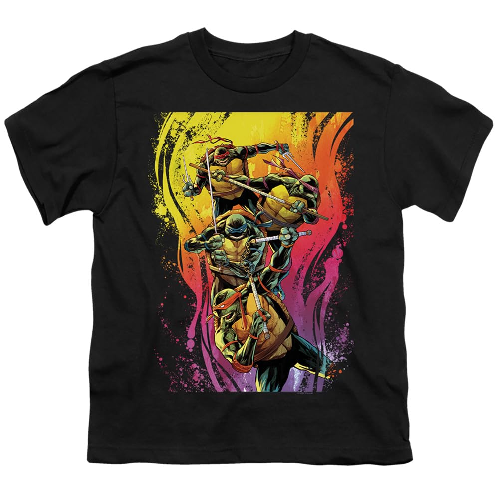 LOGOVISION TMNT Teenage Mutant Ninja Turtles Rainbow Warriors Collection Unisex Youth T-Shirt | Cool Graphic Tee for Kids & Teens | Perfect for School, Parties & Comic Con