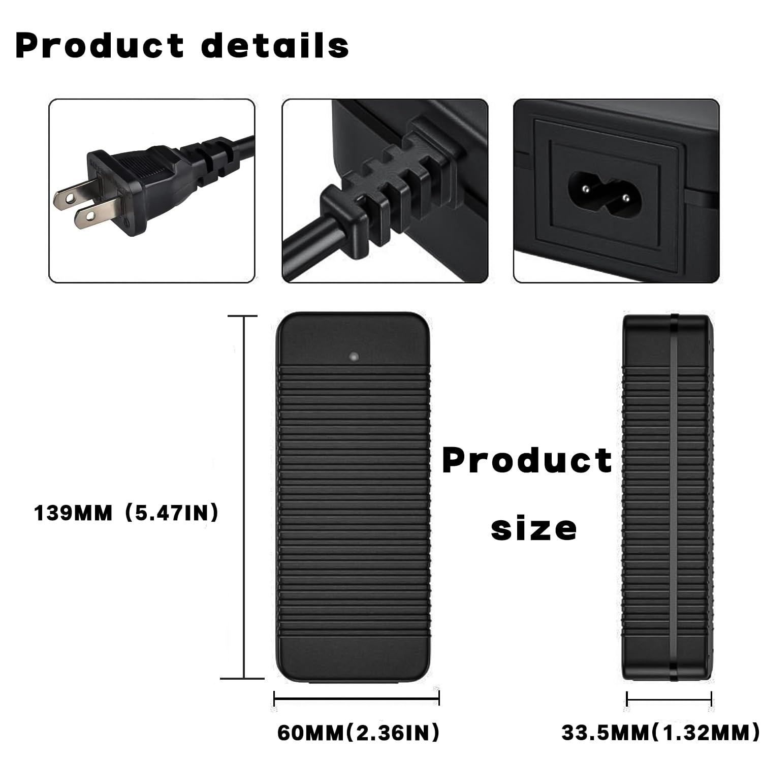 12.6V 5A Lithium Ion Battery Charger for Power Tools - 11.1V 3S Fast Charging with DC5.5x2.1mm Connector - Universal AC100-240V Input - Perfect for Drills, Saws & Cordless Tools