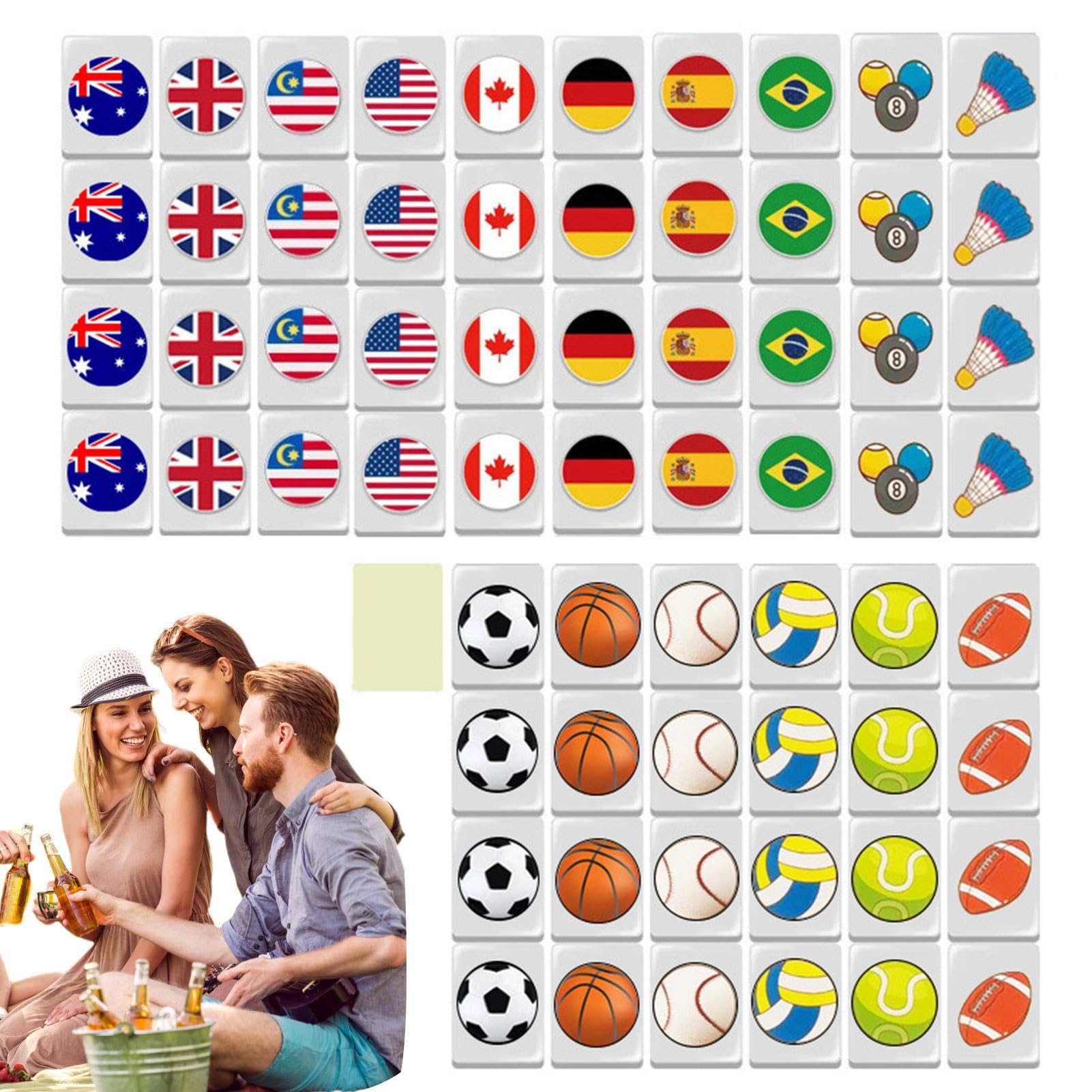 Generic Game Blocks & Mahjong Set - 65 Piece Classic Tile Laying Game Kit for Family Game Night | Seaside Escape Themed Strategy Board Game | Perfect for Parties, Family Gatherings & Relaxing Beach Vacations