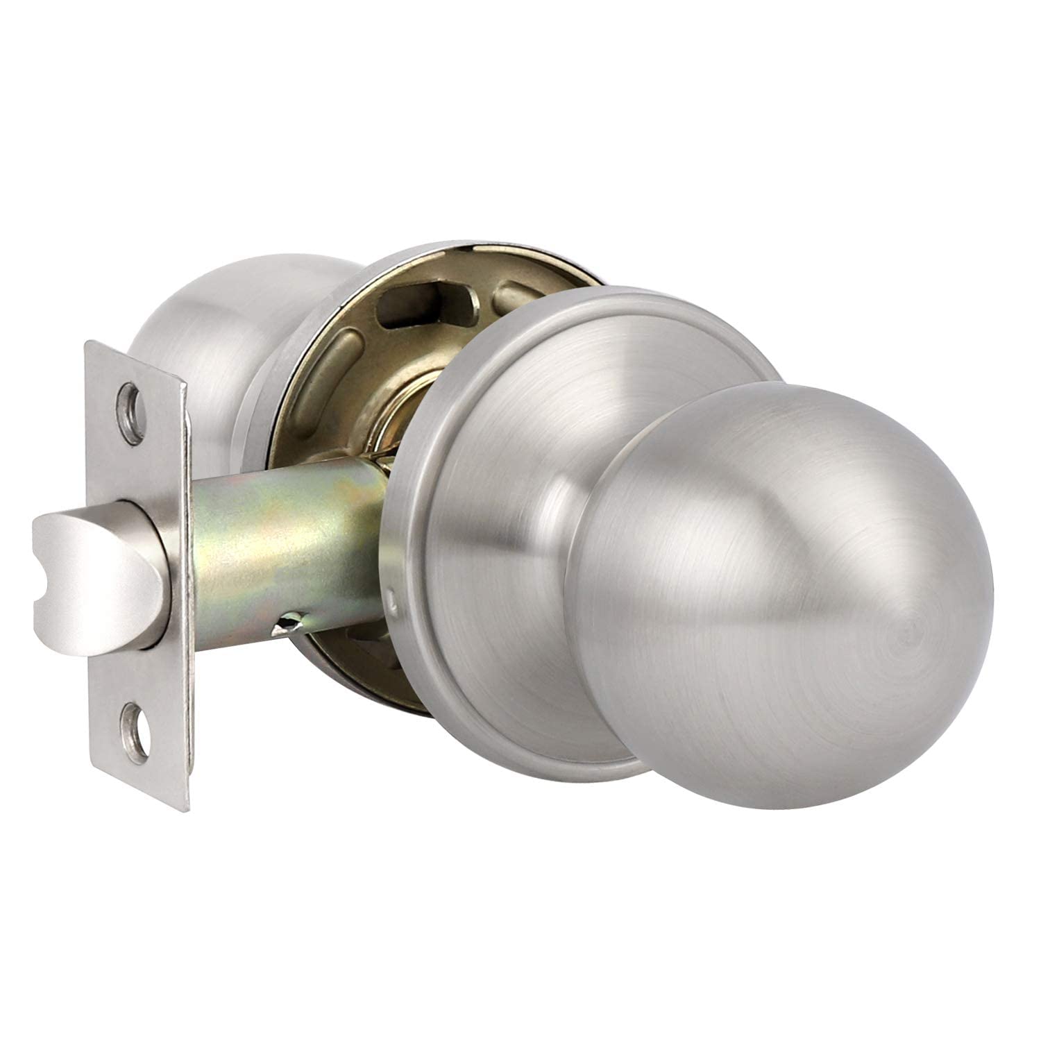 Knobonly 9 Pack Satin Nickel Round Ball Door Knobs - Classic Passage Hallway & Closet Keyless Knob Set | Perfect for Bedrooms, Bathrooms & Interior Doors