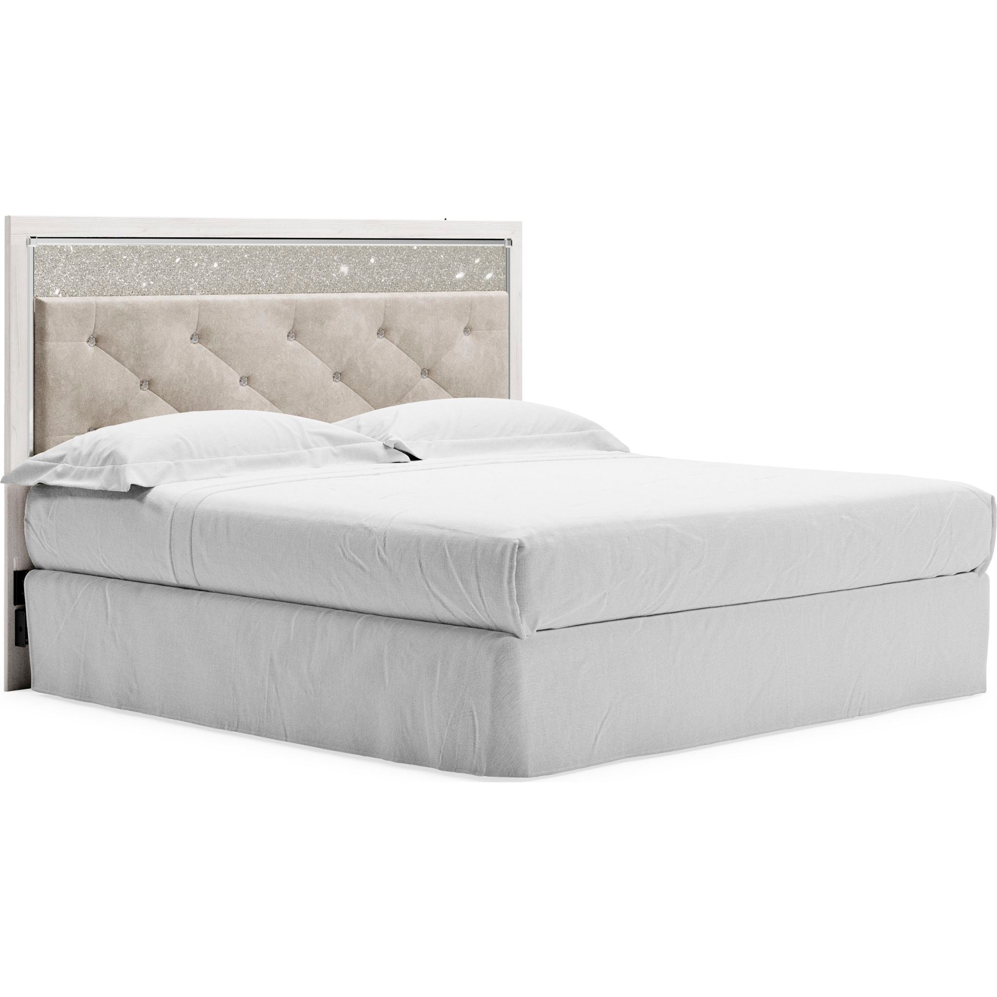 Altyra Upholstered Headboard in White - Queen Size Bed Frame Accent for Modern Bedroom Decor