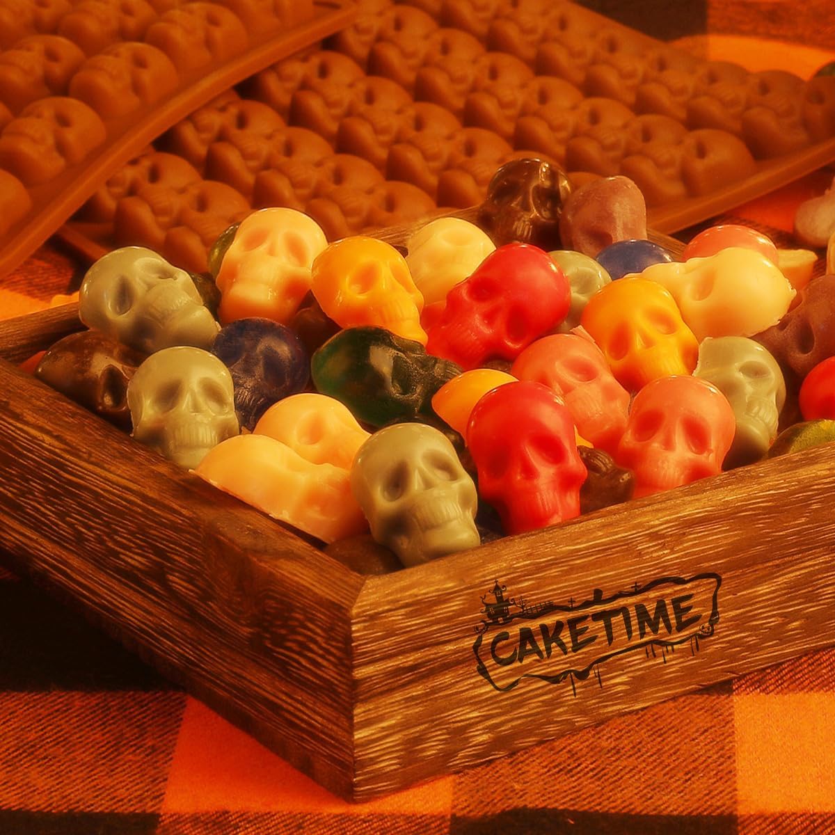 Halloween Skull Silicone Molds for Baking - 2 Pack (40 Cavities) Non-Stick Candy Molds for Gummies, Chocolate & Ice Cubes - Perfect for DIY Treats, Party Favors & Spooky Desserts