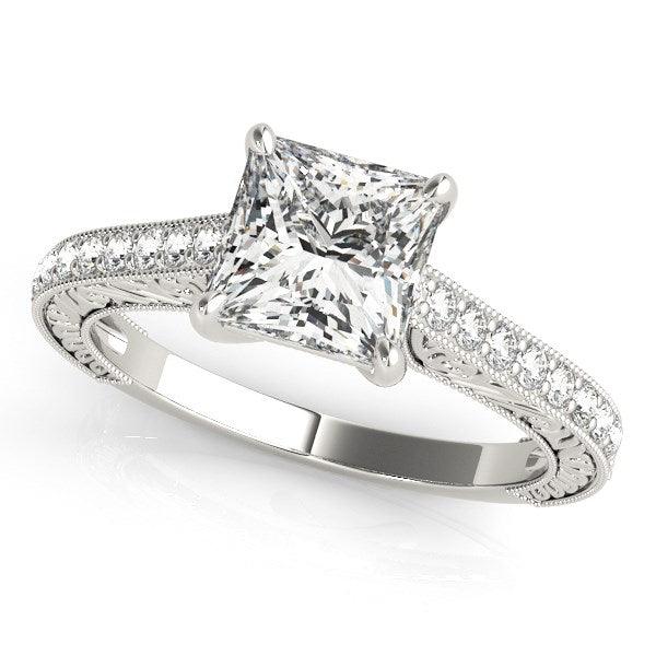14K White Gold Princess Cut Diamond Engagement Ring (1 1/4 CTTW) - Perfect for Proposals, Anniversaries & Bridal Jewelry