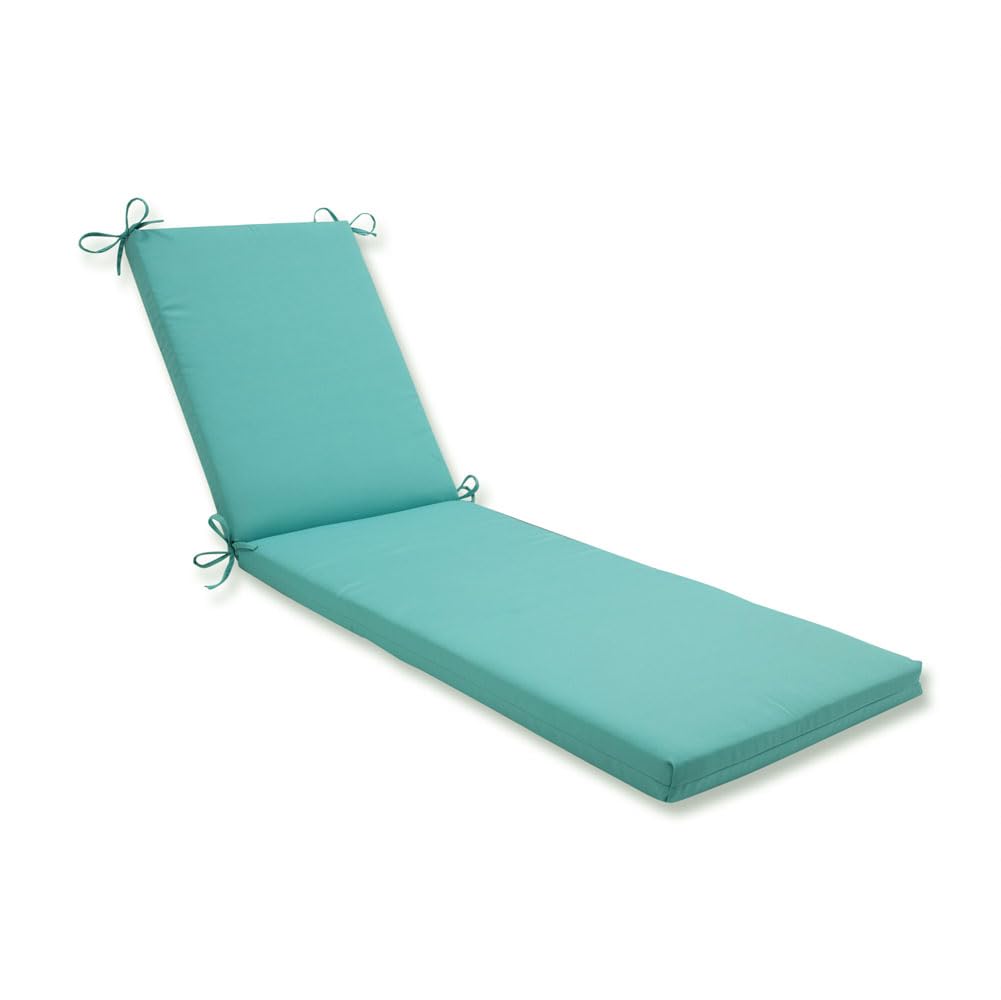 **Pillow Perfect Pompeii Solid Blue Indoor/Outdoor Chaise Lounge Cushion - 80
