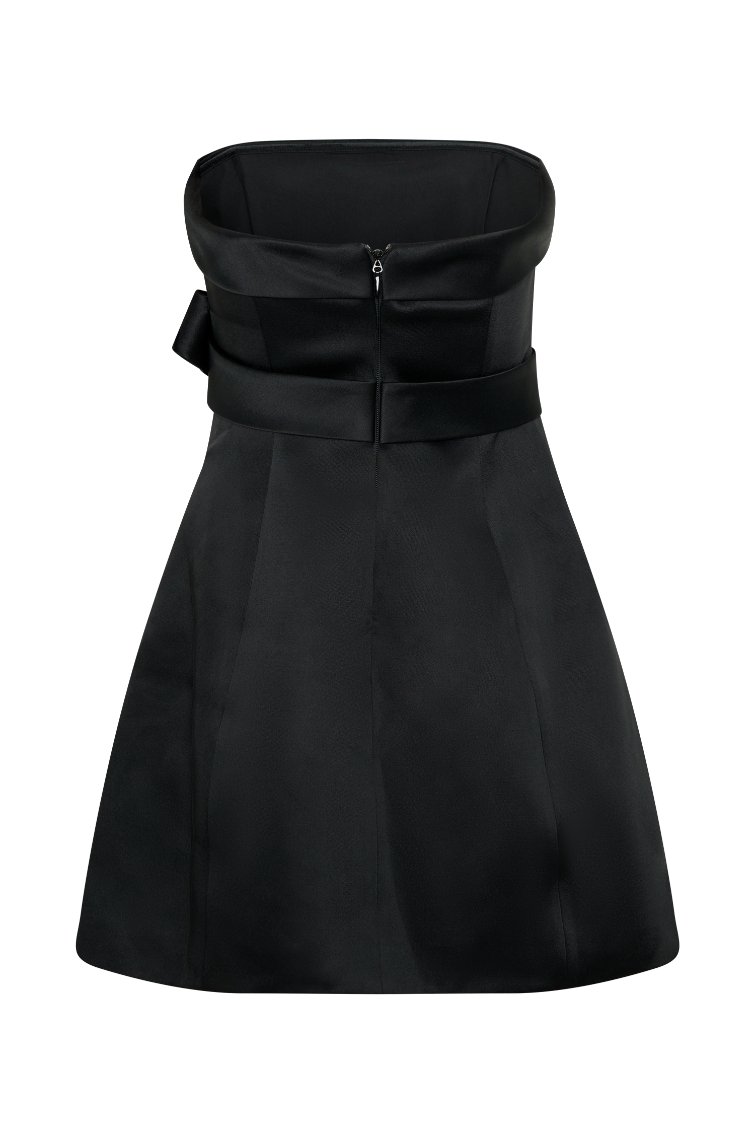 Tatiana Satin Strapless Bow Mini Dress - Elegant Black Cocktail Party Dress for Women, Perfect for Evening Events, Date Nights & Special Occasions