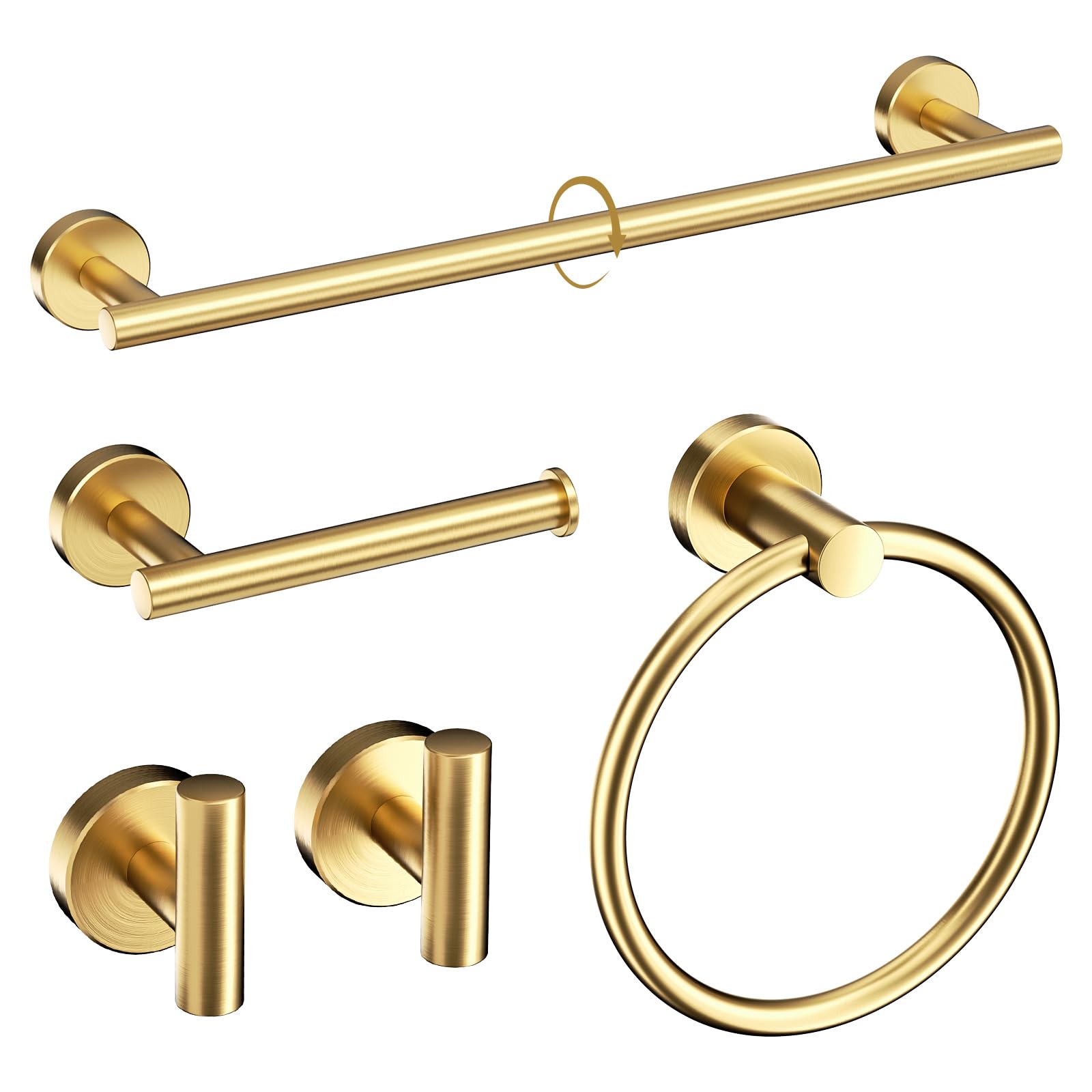 Brushed Gold 5-Piece Bathroom Hardware Set - 24