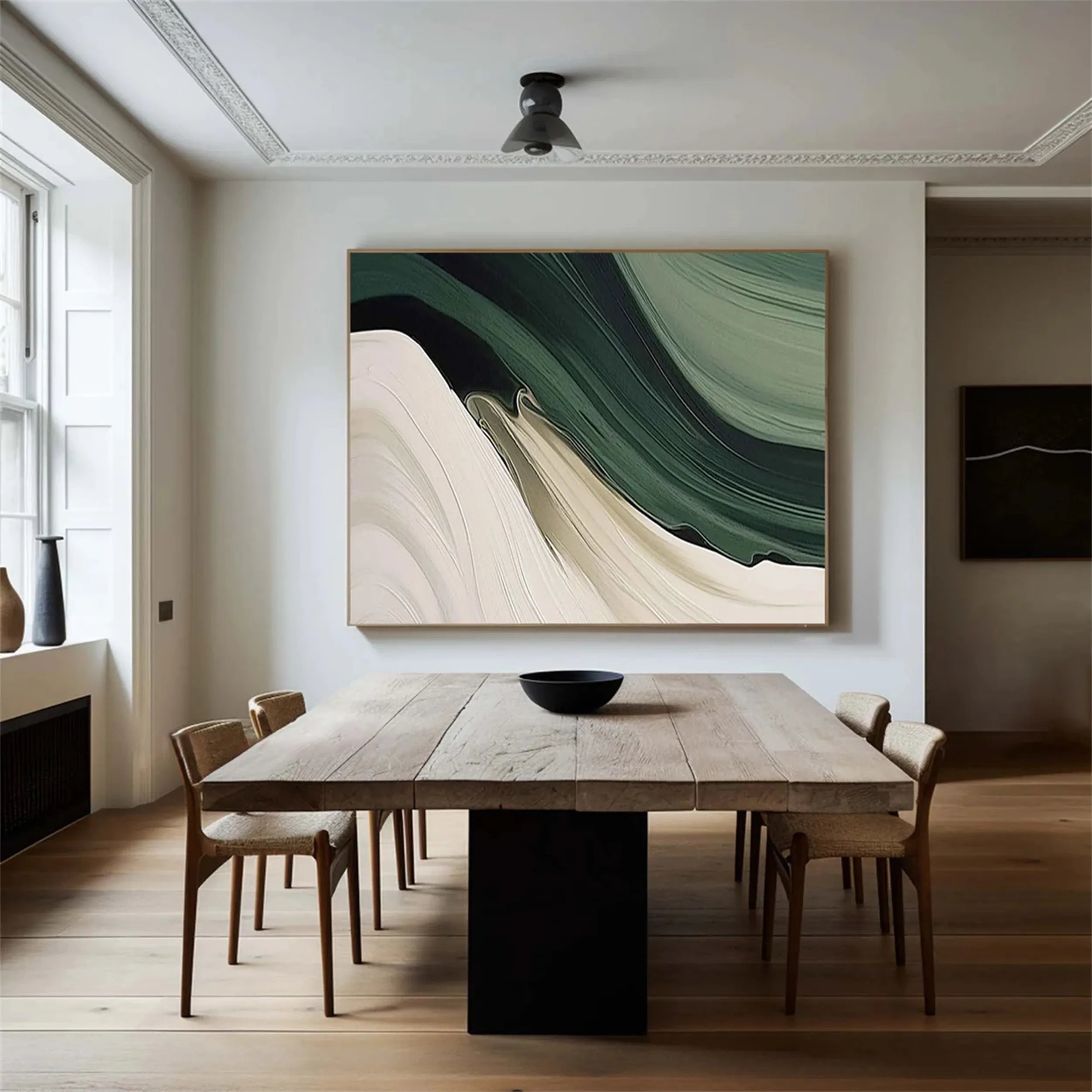 Blue & Green Abstract Wall Art Painting #BG045 - Modern Canvas Print for Living Room, Bedroom & Office Decor