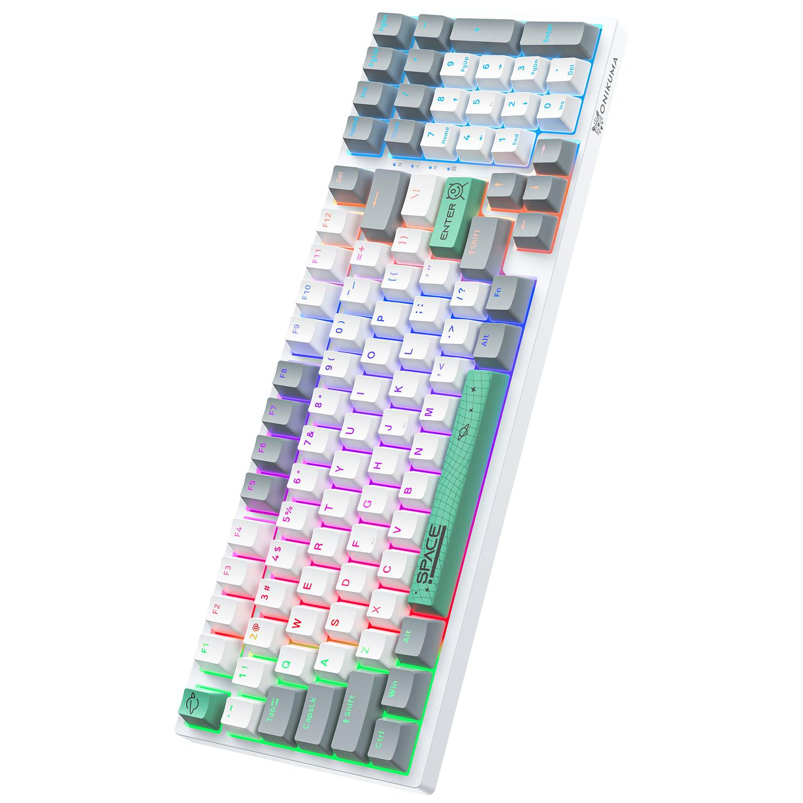 ONIKUMA G38 RGB Wired Mechanical Gaming Keyboard - 98 Keys with Customizable Backlight for PC & Laptop - Perfect for Esports, Typing & Office Work