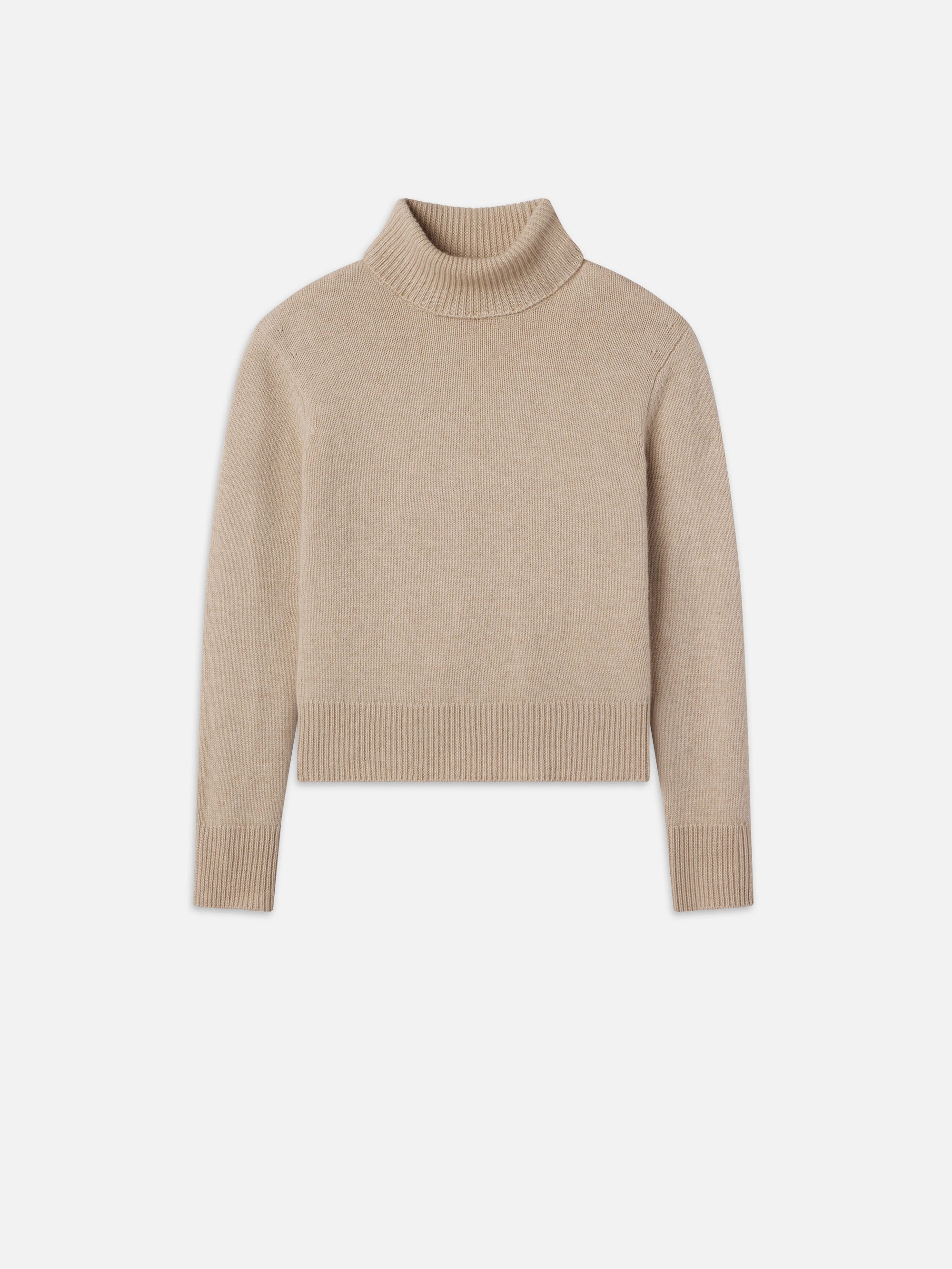 Women's Soft Oatmeal Heather Turtleneck Sweater - Cozy Winter Pullover for Casual Wear & Office Outfits