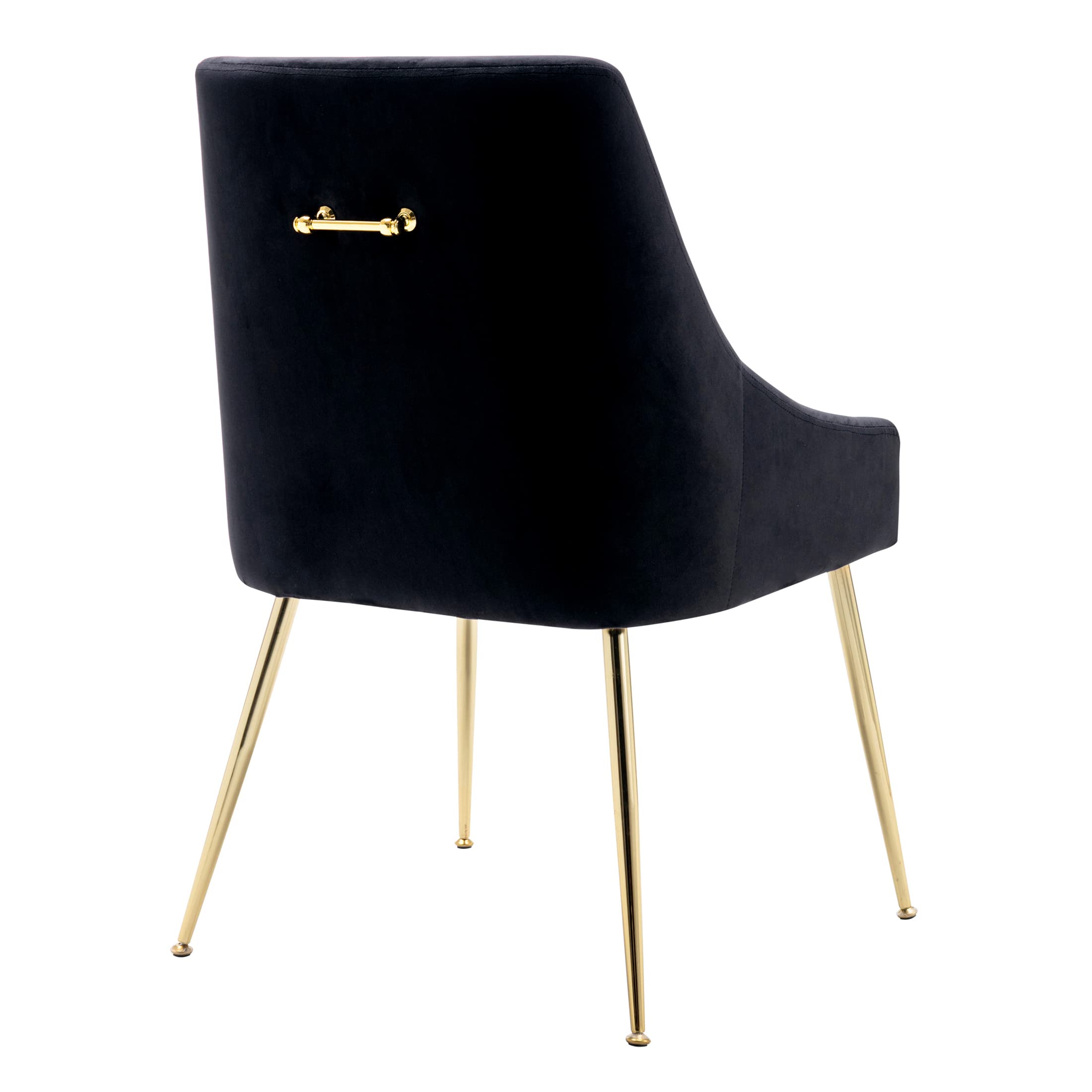 2-Piece Velvet Upholstered Accent Chairs with Metal Legs - Modern Indoor Furniture for Living Room, Dining Room, Bedroom, Office & Home Decor (Black) - Perfect for Lounge Seating, Reading Nook & Guest Accommodation