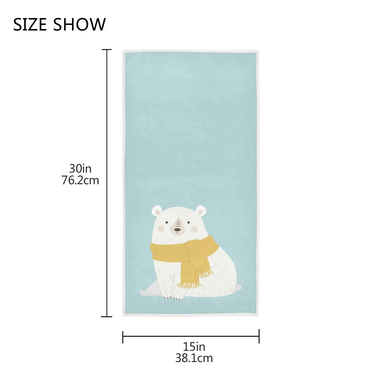 Blueangle Cute Polar Bear Hand Towels - Super Soft & Highly Absorbent 15x30 Inch Bath Towel for Bathroom, Spa, Gym, Yoga | Perfect as Home Decor, Guest Towels & Gift Idea