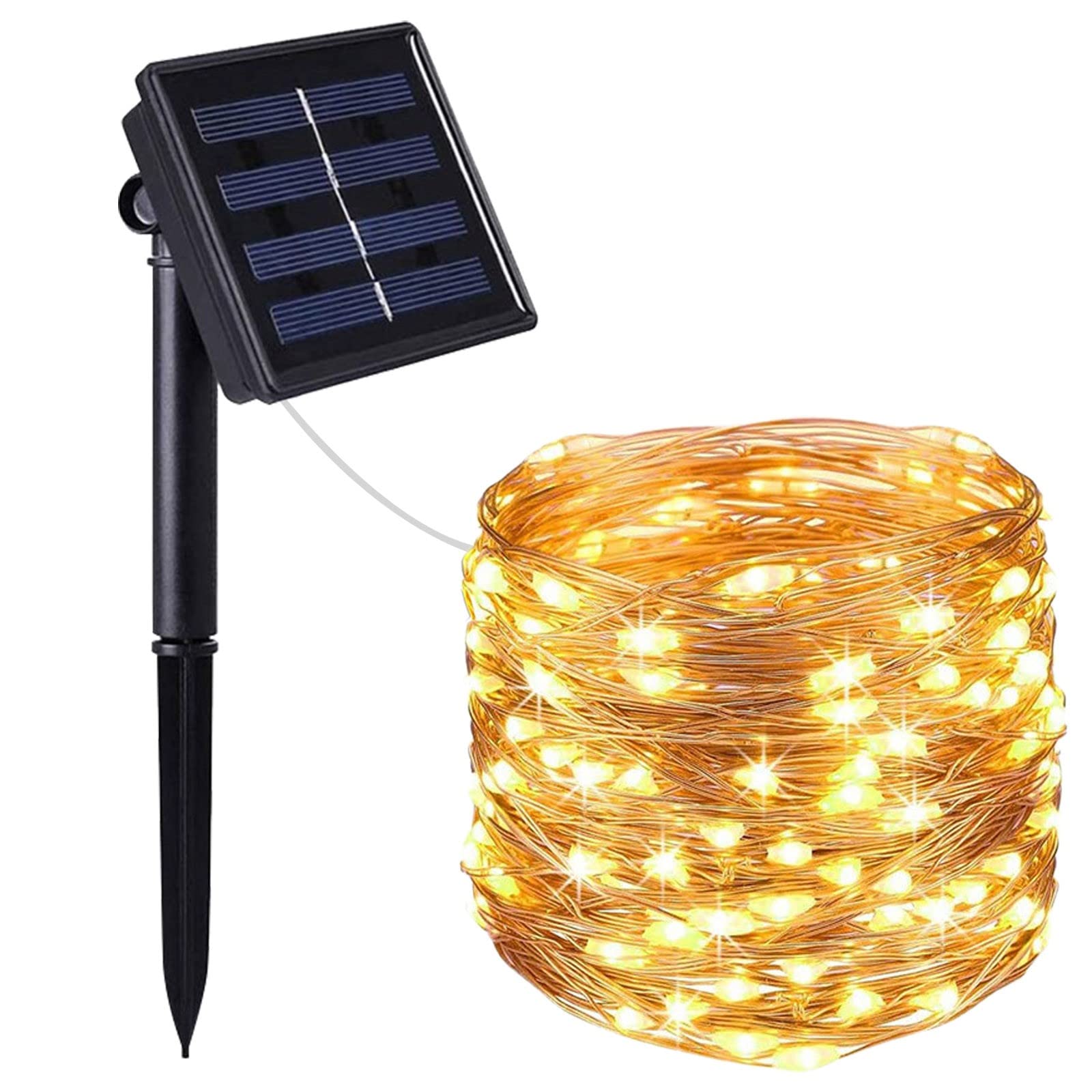 Boddenly Solar-Powered Christmas String Lights - 20M Outdoor LED Fairy Lights with 8 Warm Yellow Solar Lights | Waterproof Solar Christmas Decorations for Garden, Patio, Yard & Holiday Party Decor