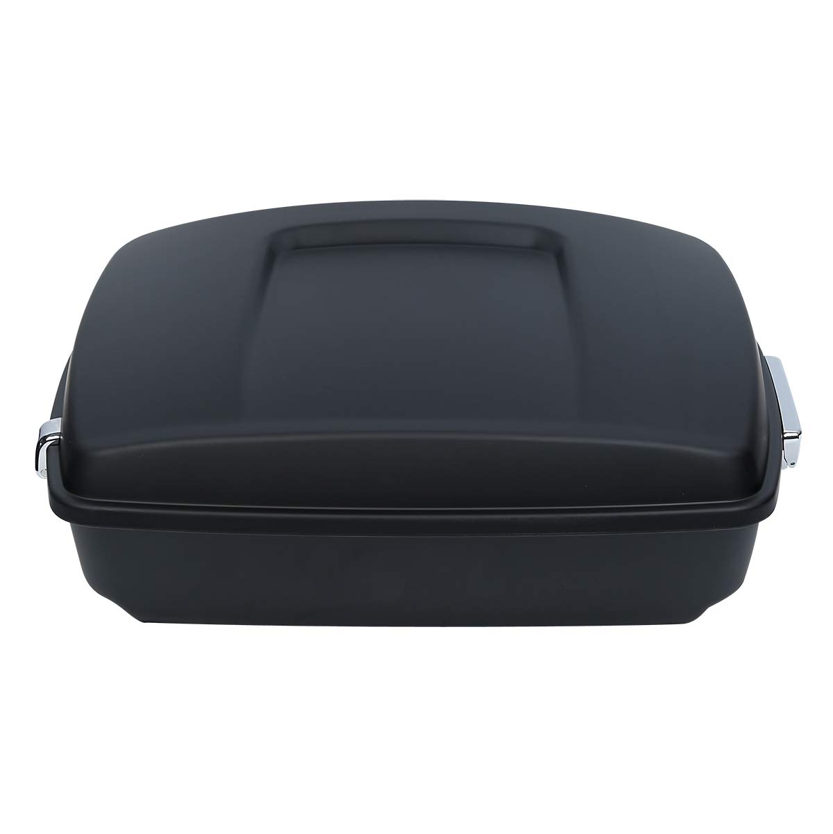 Matte Black Chopped Tour Pack Luggage Kit with Wrap-Around Backrest Pad & Mounting Rack for Harley Touring Road King, Road Glide, Street Glide (2014+) - Perfect for Long Rides & Motorcycle Travel Accessories