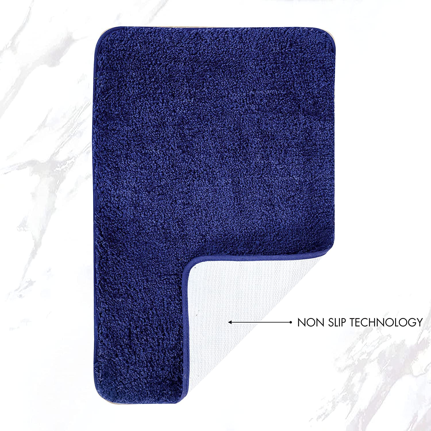 Premium Non-Slip Bath Mat - Ultra Soft Hotel Quality Shaggy Bathroom Rug, Super Absorbent & Machine Washable Shower Floor Mat (17x24 Inches, Royal Blue) - Perfect for Bathrooms, Showers & Spa-Like Home Decor
