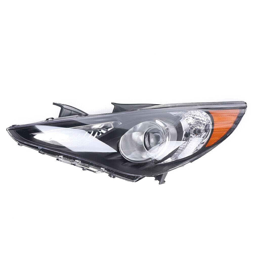 2011-2014 Hyundai Sonata Driver Side Headlight Assembly - OEM Replacement Left Headlamp with Chrome Housing & Clear Lens - Perfect for Night Driving, Foggy Conditions & Vehicle Restoration