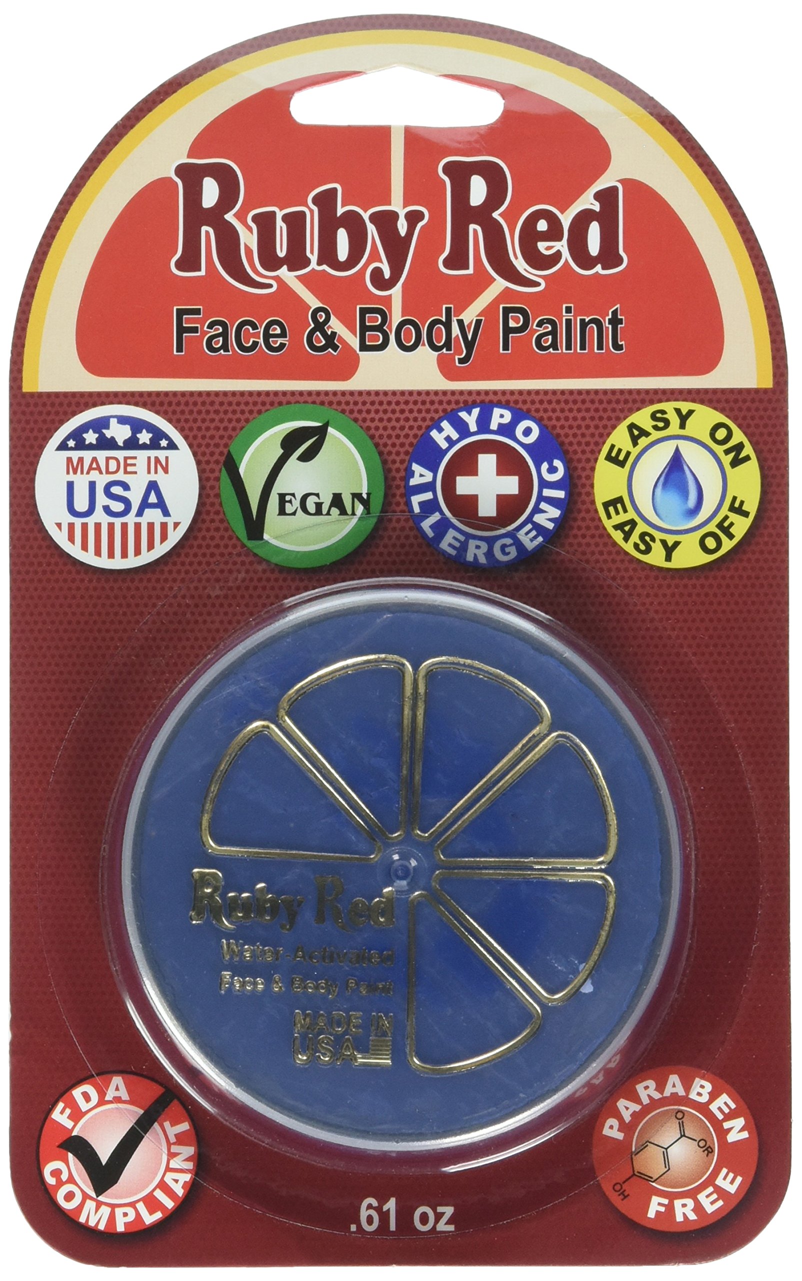 Vibrant Ruby Red & UV Blue Face Paint - 18ml Water-Based Professional Makeup for Halloween, Cosplay & Body Art - Safe & Easy to Wash Off