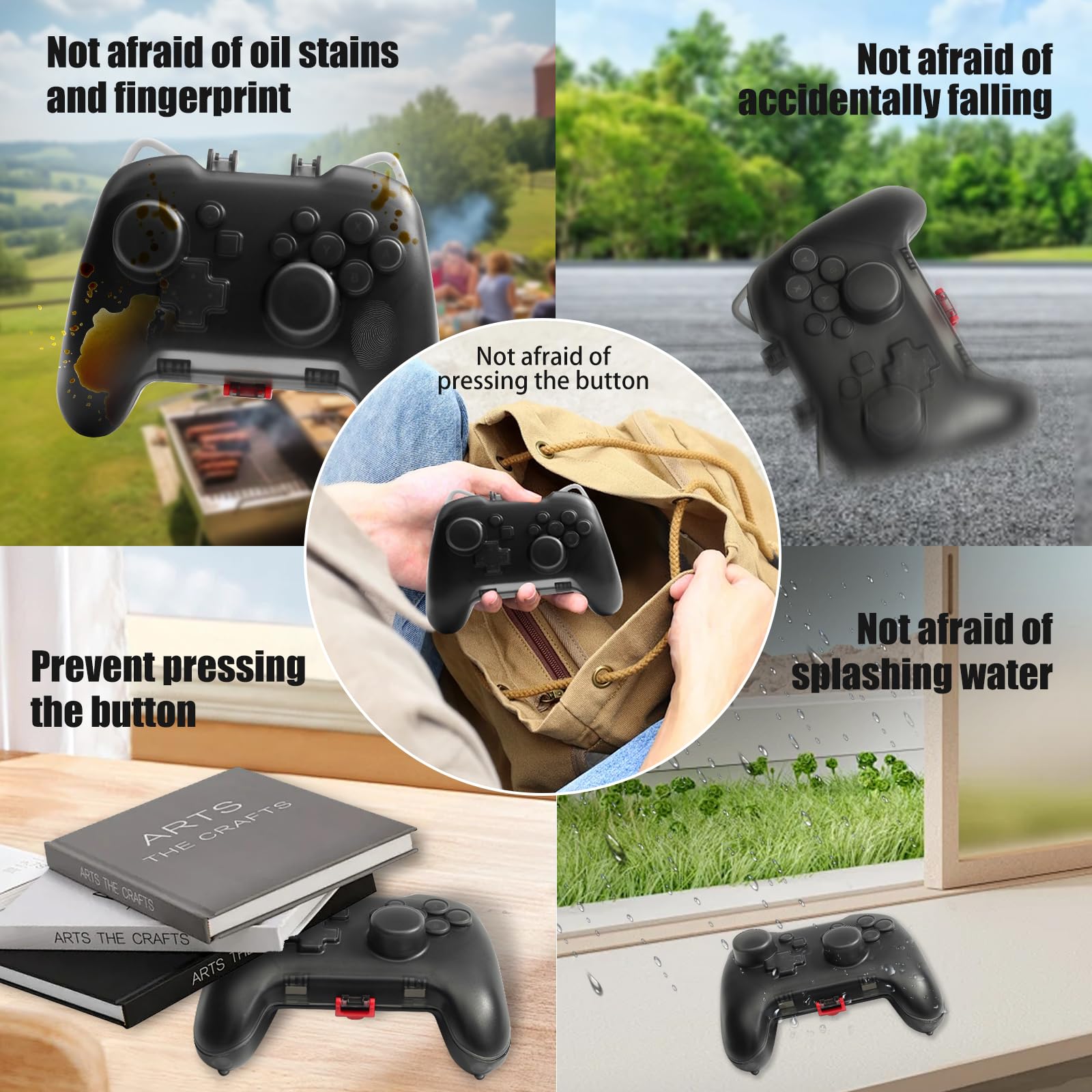 Premium Switch Pro Controller Case - Hard Shell Protective Cover for Nintendo Switch Pro Controller with Joystick Protection (Black) - Perfect for Gaming, Travel & Storage