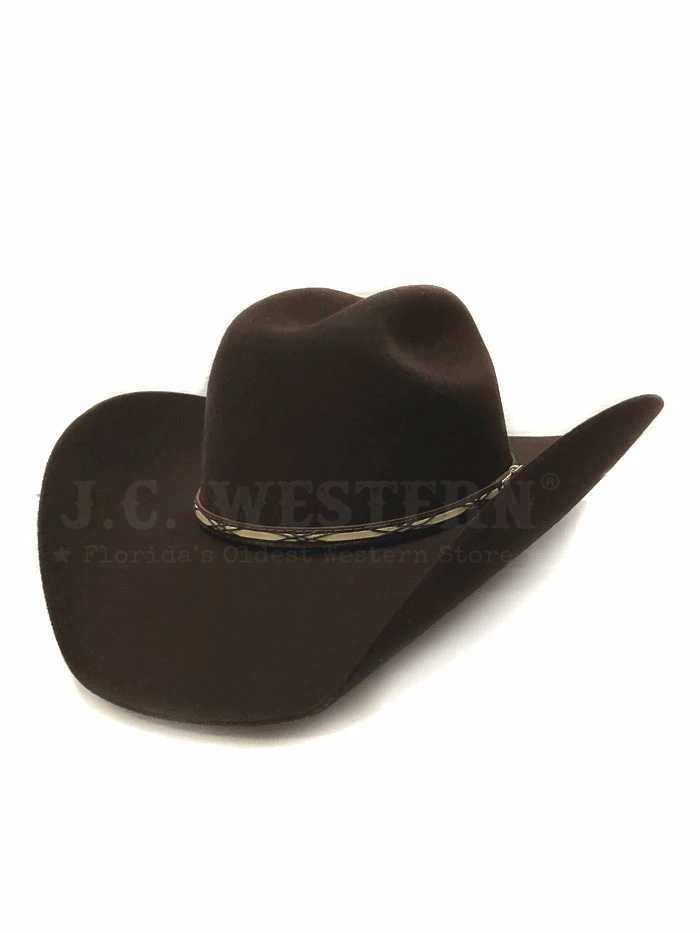 Resistol Jason Aldean Collection Amarillo Sky Felt Cowboy Hat for Men - Chocolate Brown Western Style Hat for Country Music Fans, Outdoor Events & Rodeo Shows