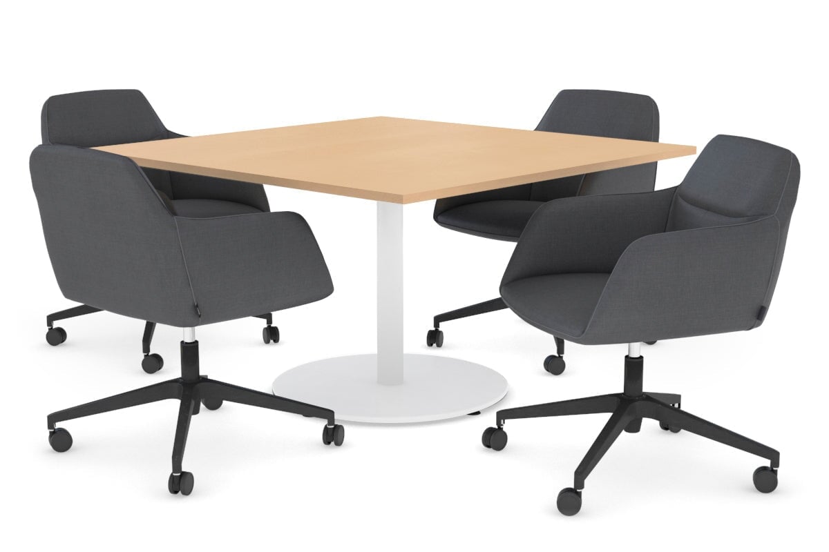 Premium Sapphire Disc Base Rectangle Conference Table - Elegant Boardroom Furniture for Professional Office Meetings & Executive Workspaces