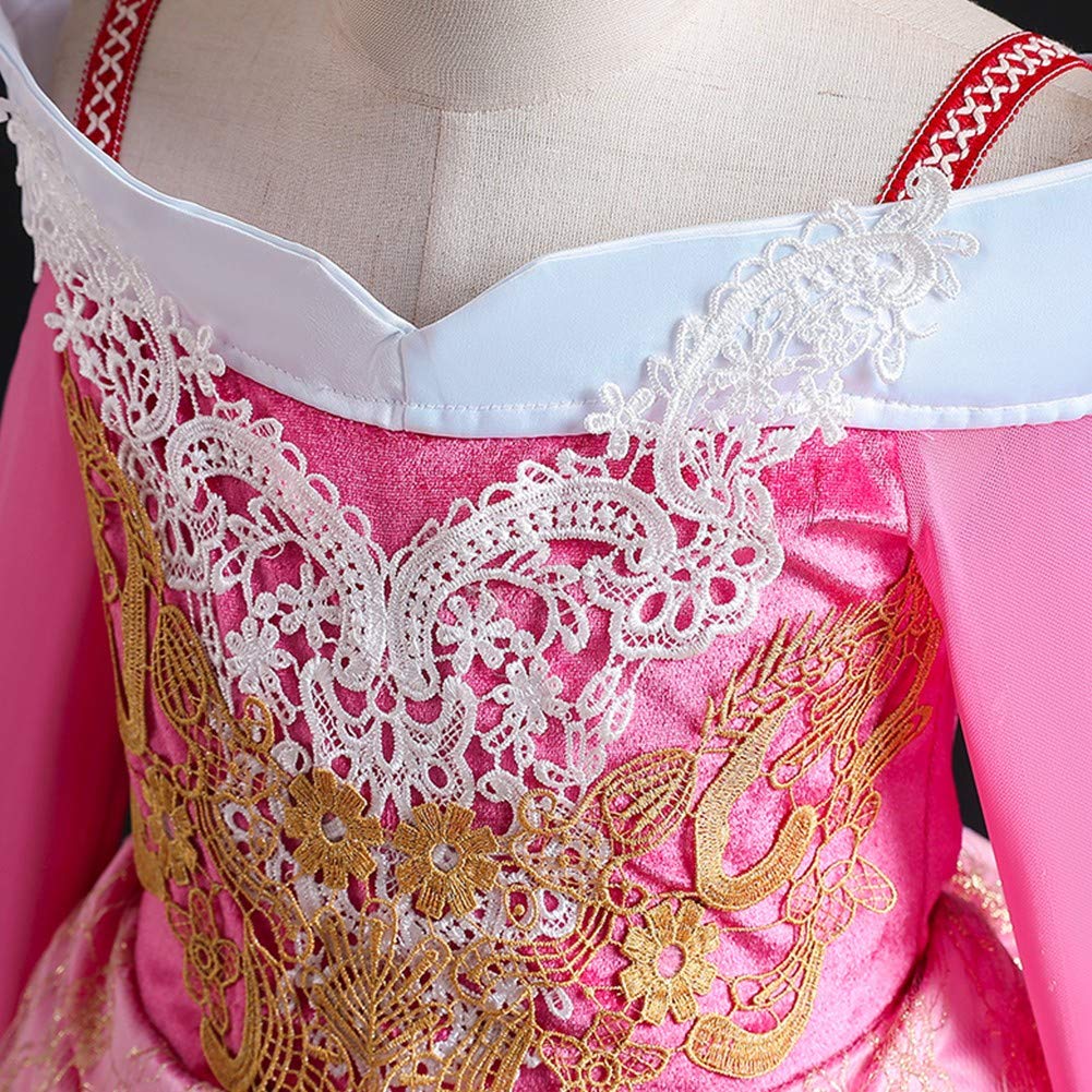 Princess Birthday Dress for Girls - Sleeping Beauty Costume with Accessories | Halloween, Christmas, Cosplay Party Outfits | Perfect for Dress-Up, Birthday Parties & Themed Events