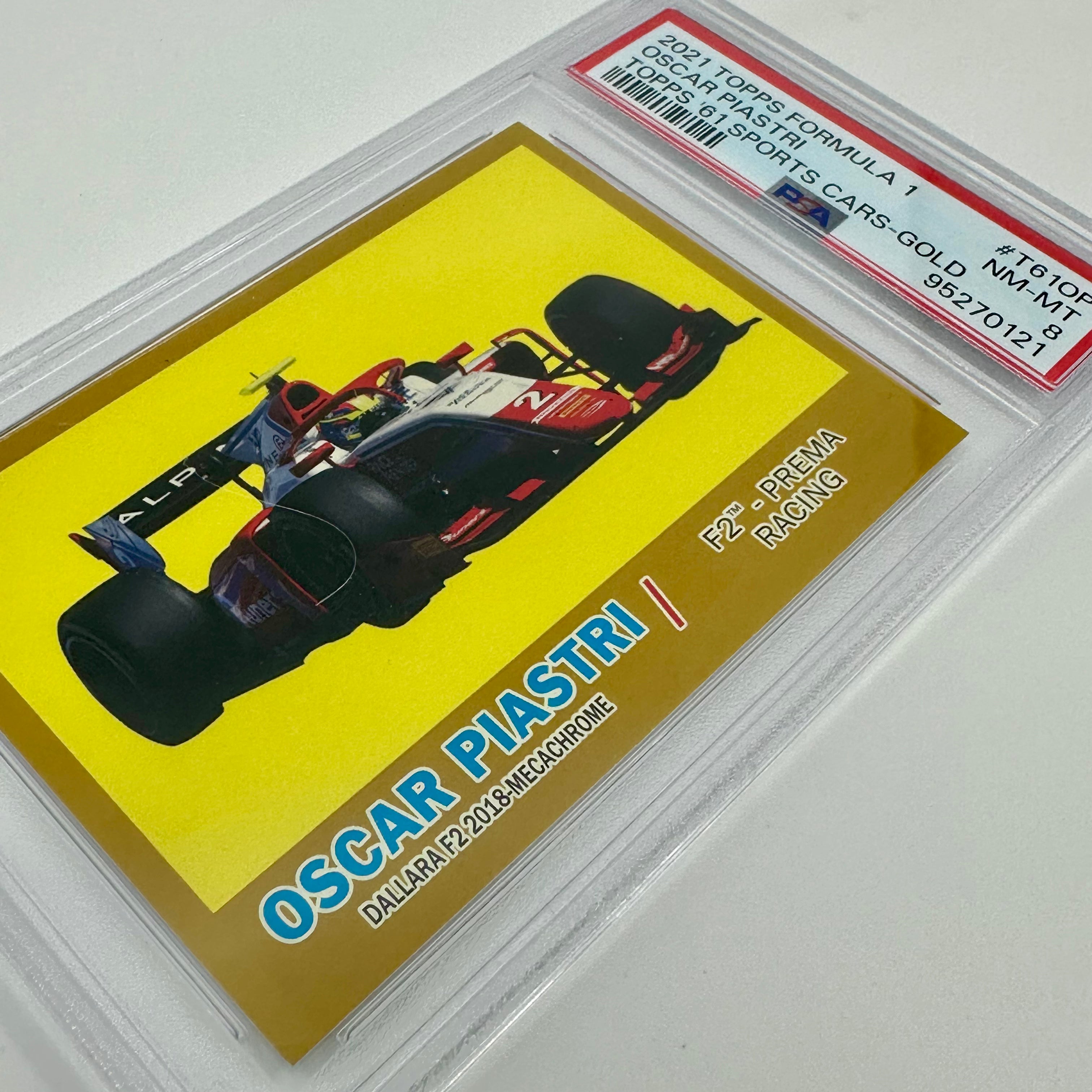 PSA 8 Oscar Piastri 2023 Topps Chrome Formula 1 #T61OP Gold Refractor 15/50 - Rare F1 Rookie Card for Collectors & Racing Fans