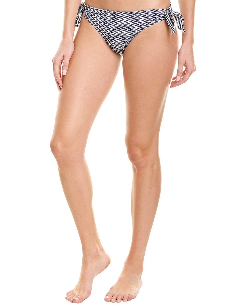 Shoshanna Women's Blue Bow String Bikini Bottom - Size L | Sexy Swimwear for Beach, Pool & Vacation | High Waisted Cheeky Bikini Bottoms for Women