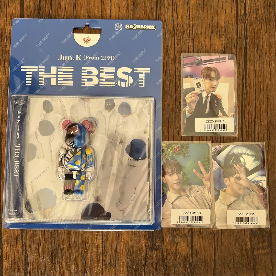 2PM JUN. K Best Bear Brick FC Limited Edition Collectible Figure with Exclusive Trading Card - Perfect for K-Pop Fans, Collectors, and Home Decor