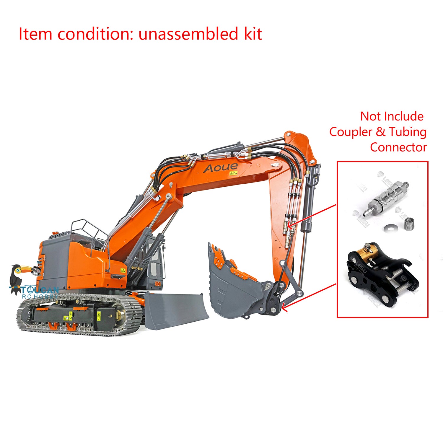 1/14 LESU Hydraulic RC Excavator Model Kit - Metal Remote Controlled Digger with Motor & ESC for DIY Hobbyists | Construction Simulation, Outdoor Play, Collector's Display