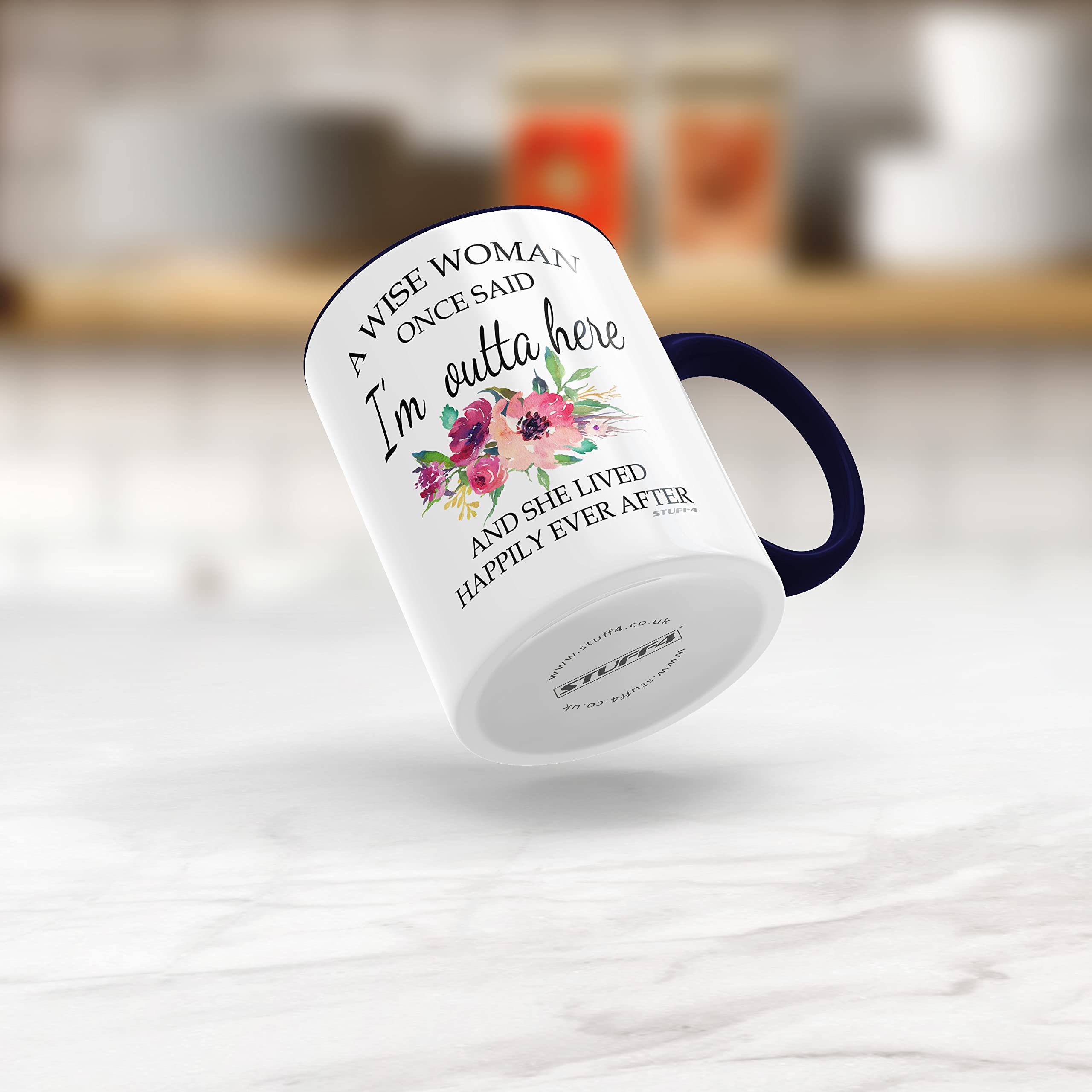 Funny Retirement Gifts for Women - Wise Woman Ceramic Coffee Mug (11oz, Navy Blue) | Dishwasher Safe | Perfect for Colleagues, Birthday & Christmas Presents | Great for Office Farewells & Relaxing Coffee Moments