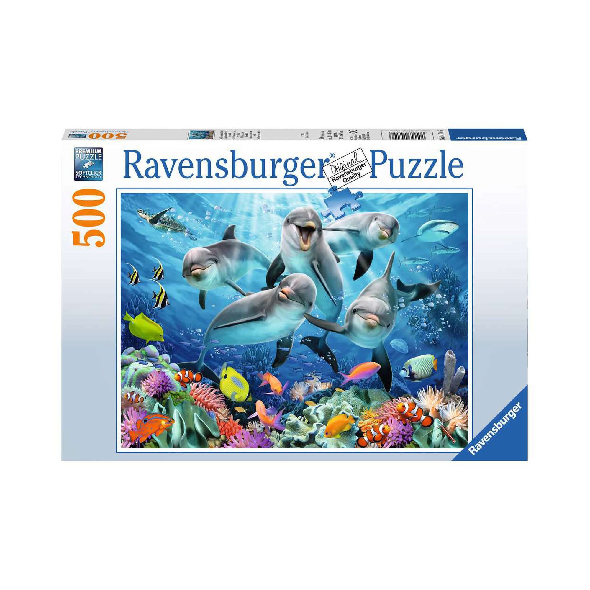 500 Piece Jigsaw Puzzle - Beautiful Dolphins Underwater Scene - Fun Family Activity, Stress Relief & Home Decor for Adults & Kids