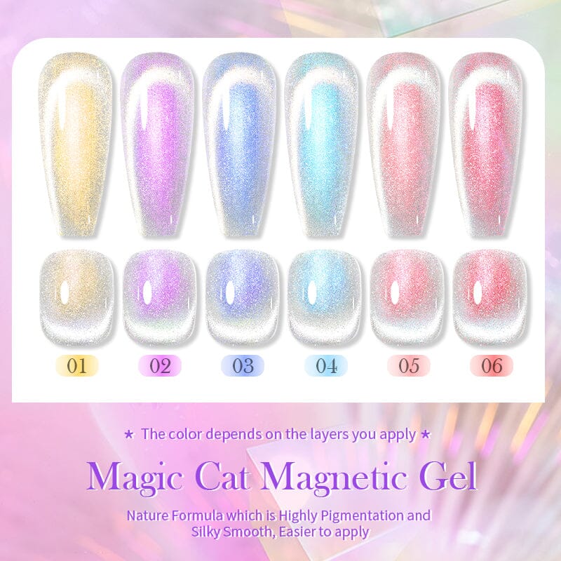 Magic Cat Magnetic Gel - 10ml Nail Polish for Creative Nail Art - Perfect for DIY Manicures & Salon Use