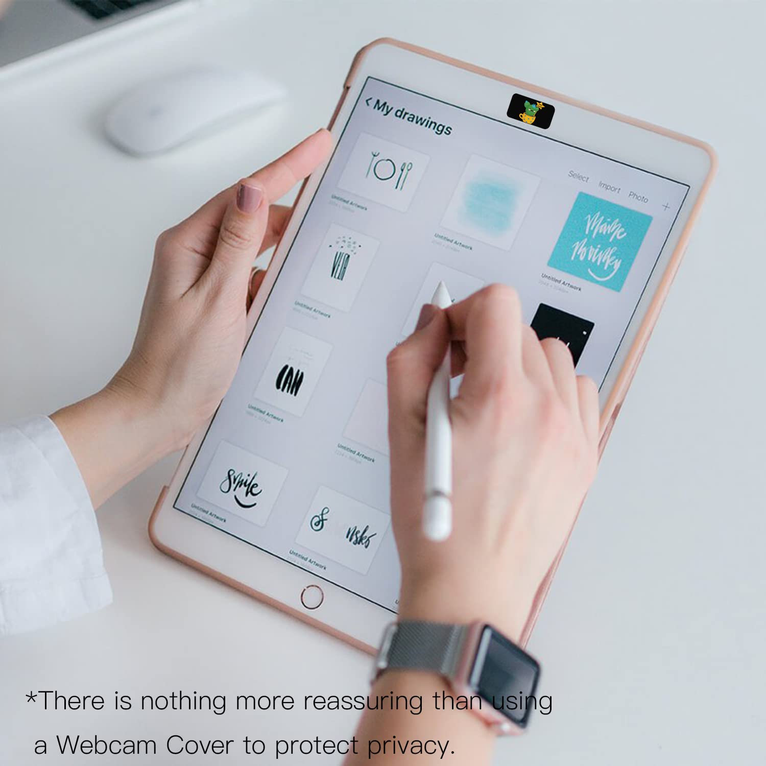 Ultra-Thin 0.032in Webcam Cover for Laptop & Smartphone - Privacy Protection for Work & Travel