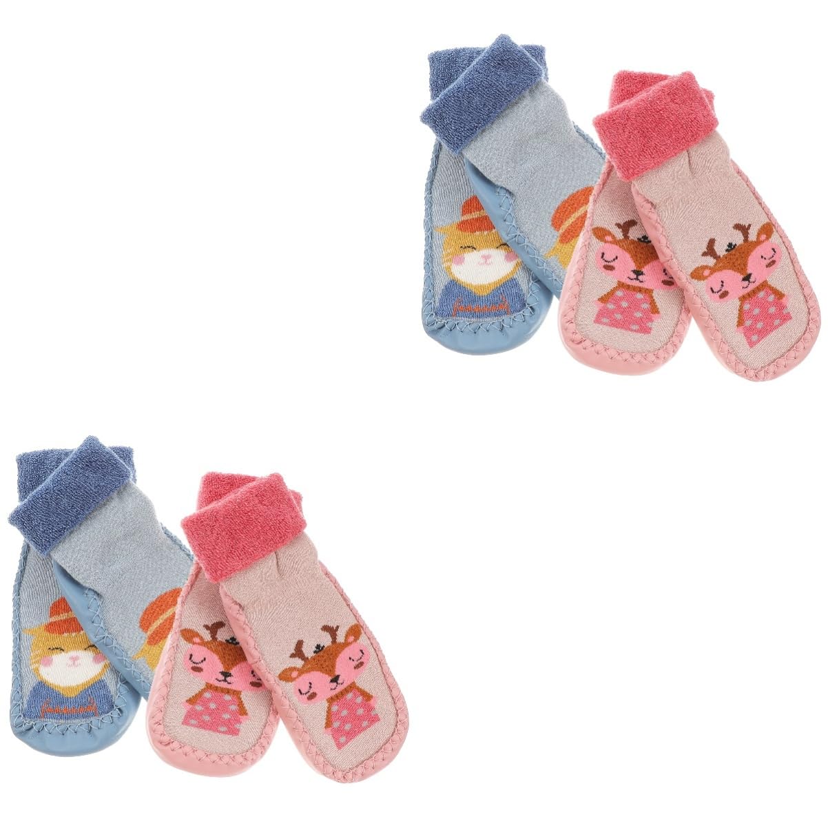 PACKOVE 4 Pairs Baby Girl Socks & Shoes Set - Soft Combed Cotton Newborn Socks for 0-6 Months - Perfect for Daily Wear, Photo Shoots & Gifts