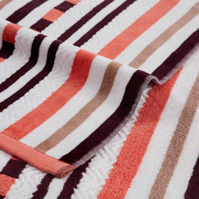 Striped Cotton Oversized 2-Piece Beach Towel Set - Soft, Absorbent & Quick-Drying for Pool, Beach, Yoga & Gym Use